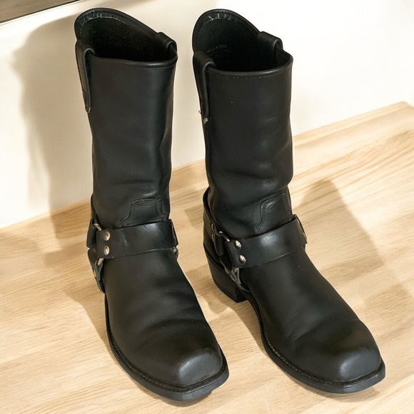 DOUBLE H Leather Motorcycle HARNESS BOOTS Black Rockbilly Grunge Bikercore … - Picture 12 of 17